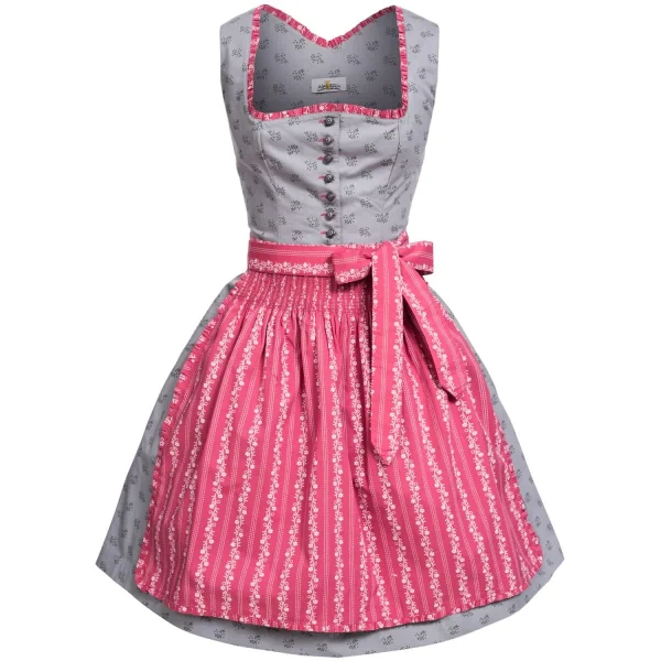 Almsach Midi Dirndl In Grau 1