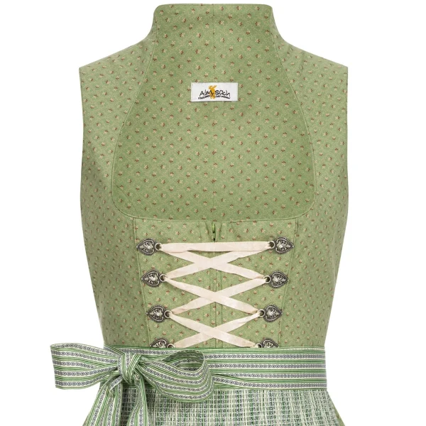 Almsach Midi Dirndl Mona In Grün / Grün / Blau 3