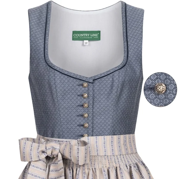 Country Line Midi Dirndl In Blau 4