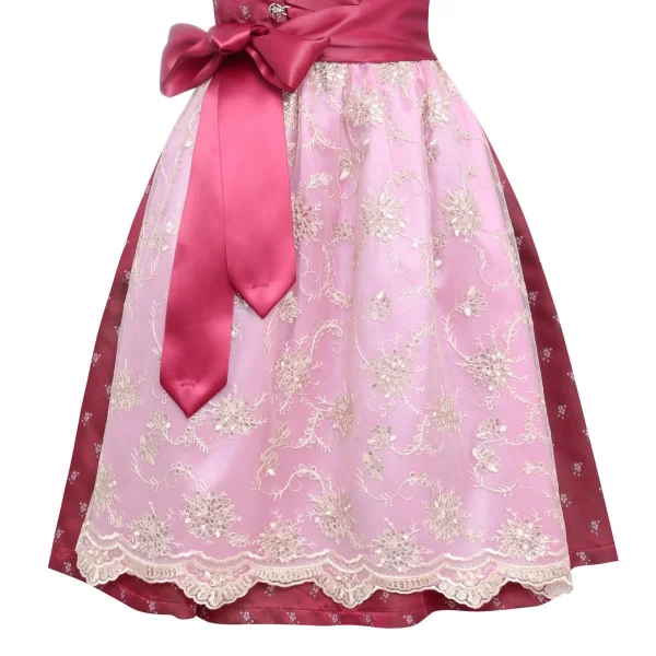 Country Line Midi Dirndl In Bordeaux 5