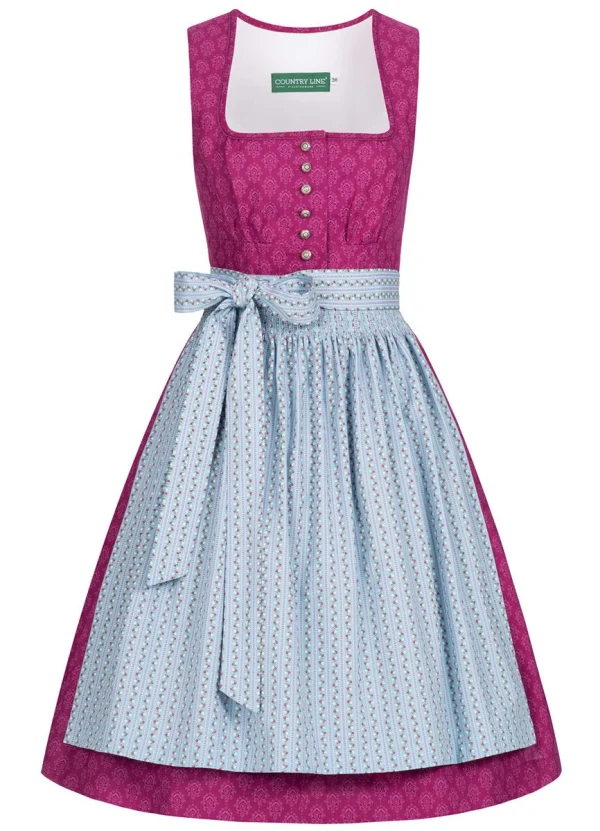 Country Line Midi Dirndl In Pink 1