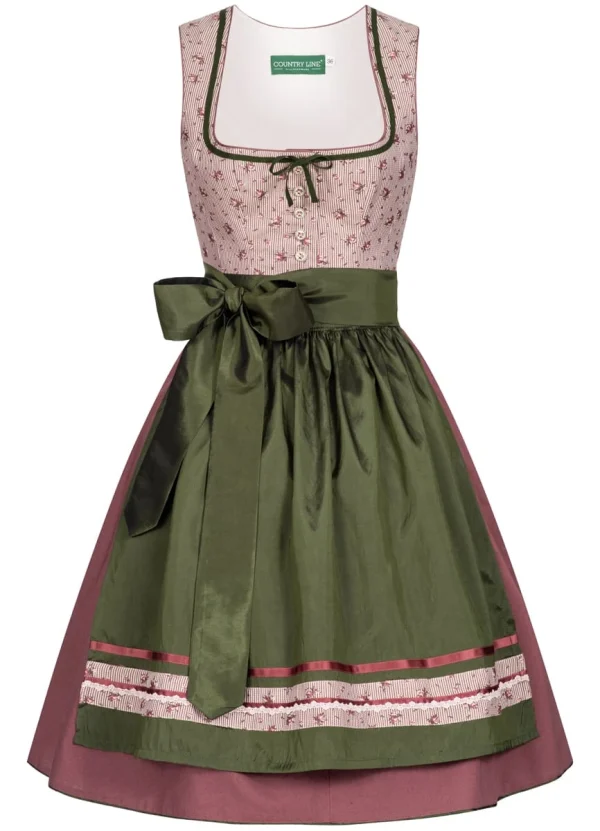 Country Line Midi Dirndl In Rose 1