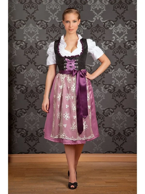 Edelnice Dirndl “Alpentraum” In Schwarz/ Beere 3