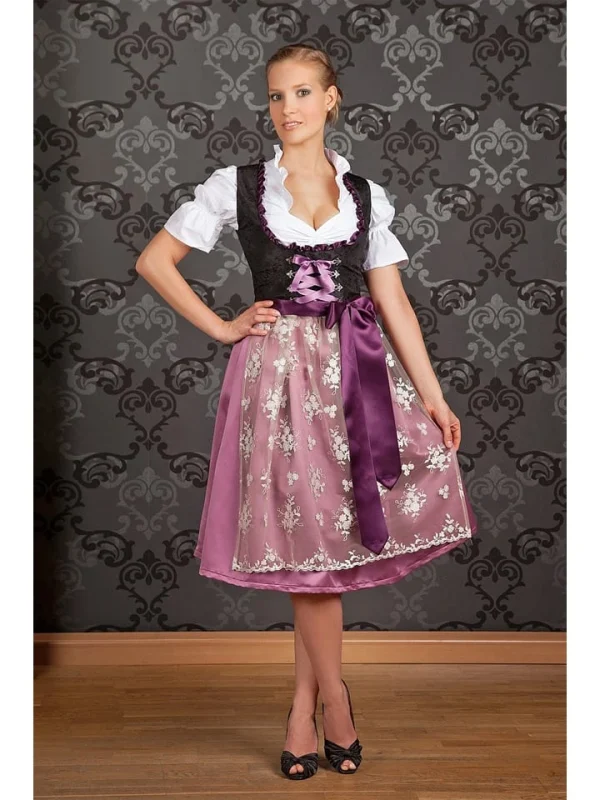 Edelnice Dirndl “Alpentraum” In Schwarz/ Beere 4