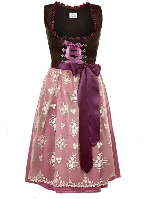 Edelnice Dirndl “Alpentraum” In Schwarz/ Beere 1