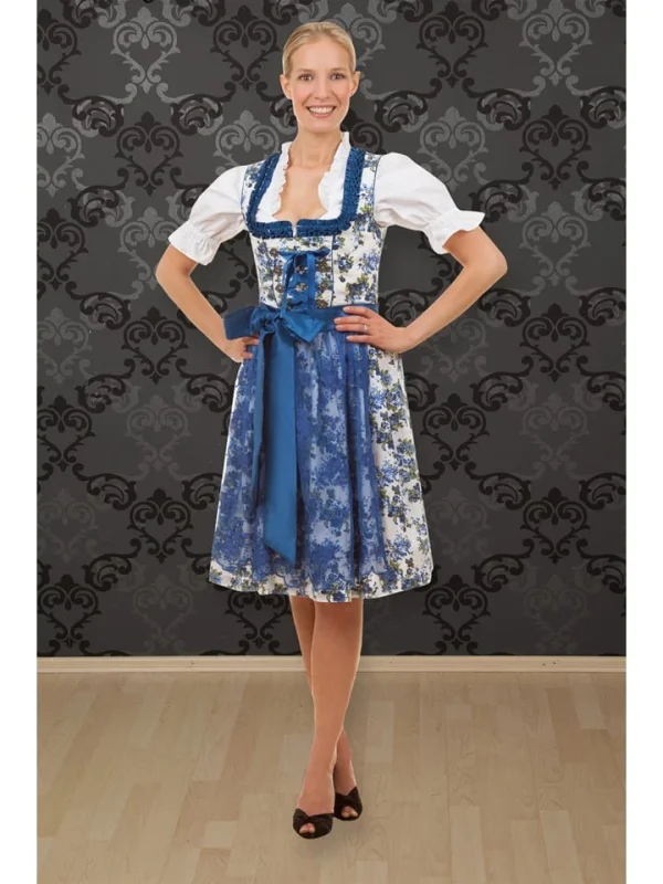 Edelnice Dirndl “Estefania” In Weiß/ Blau 3