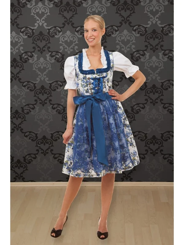 Edelnice Dirndl “Estefania” In Weiß/ Blau 1