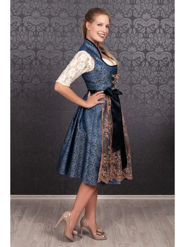 Edelnice Dirndl “Estelle” In Blau/ Creme 4