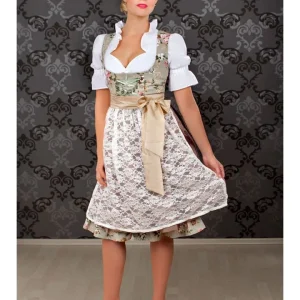 Edelnice Dirndl In Beige/ Hellbraun/ Weiß 11