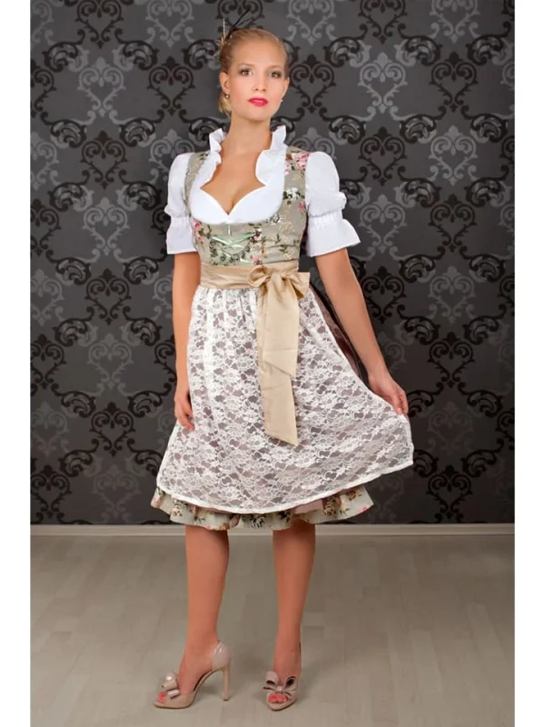 Edelnice Dirndl In Beige/ Hellbraun/ Weiß 4