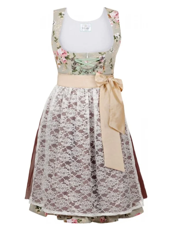 Edelnice Dirndl In Beige/ Hellbraun/ Weiß 1