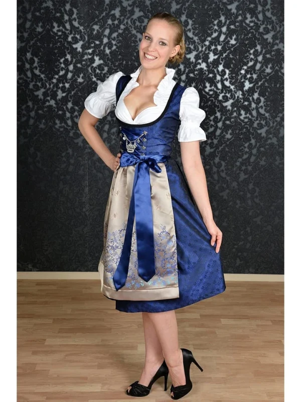 Edelnice Dirndl In Blau/ Beige 3