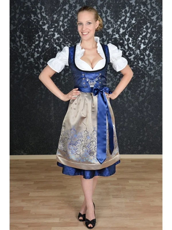 Edelnice Dirndl In Blau/ Beige 1