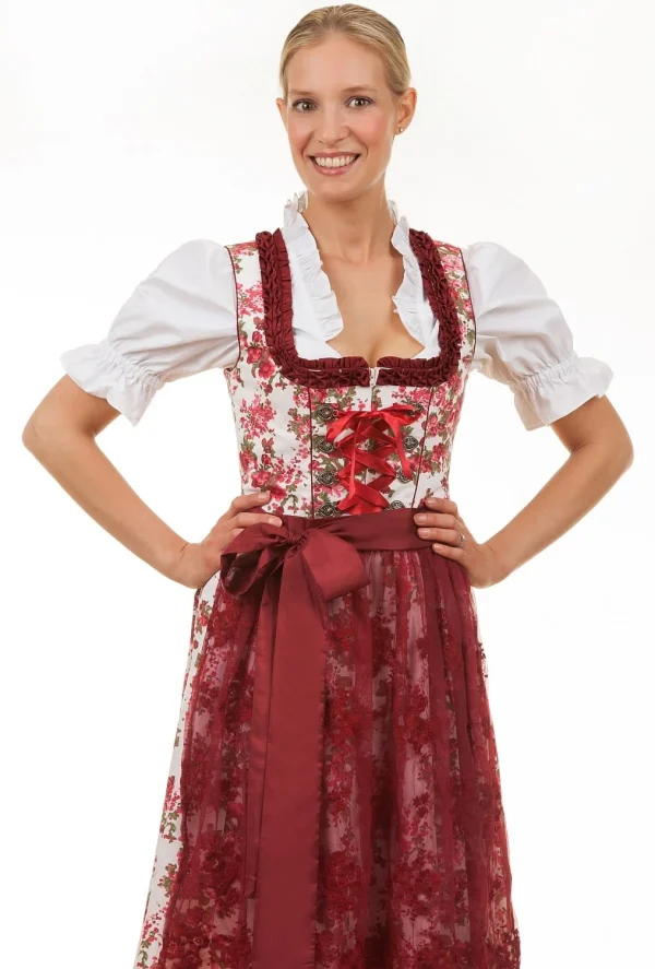 Edelnice Midi Dirndl 2-teilig Estefania In Rot 4