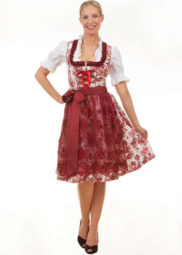 Edelnice Midi Dirndl 2-teilig Estefania In Rot 5