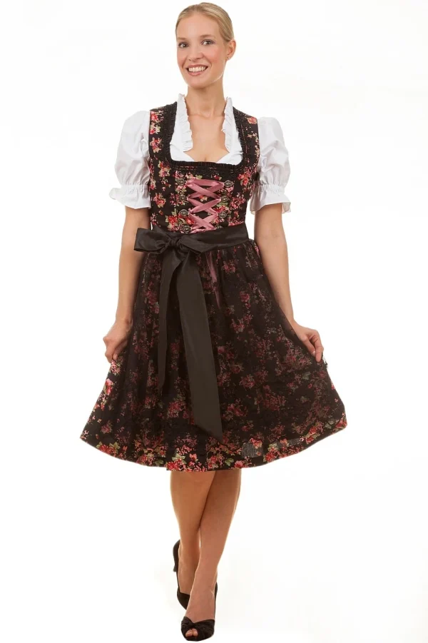 Edelnice Midi Dirndl 2-teilig Estefania In Schwarz 6