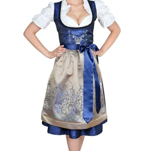 Edelnice Midi Dirndl 2-teilig In Blau, Gold 16