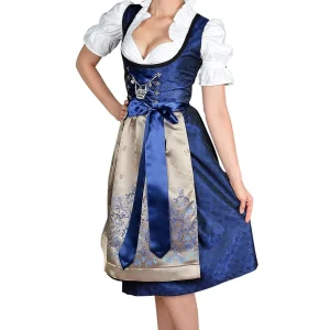 Edelnice Midi Dirndl 2-teilig In Blau, Gold 18