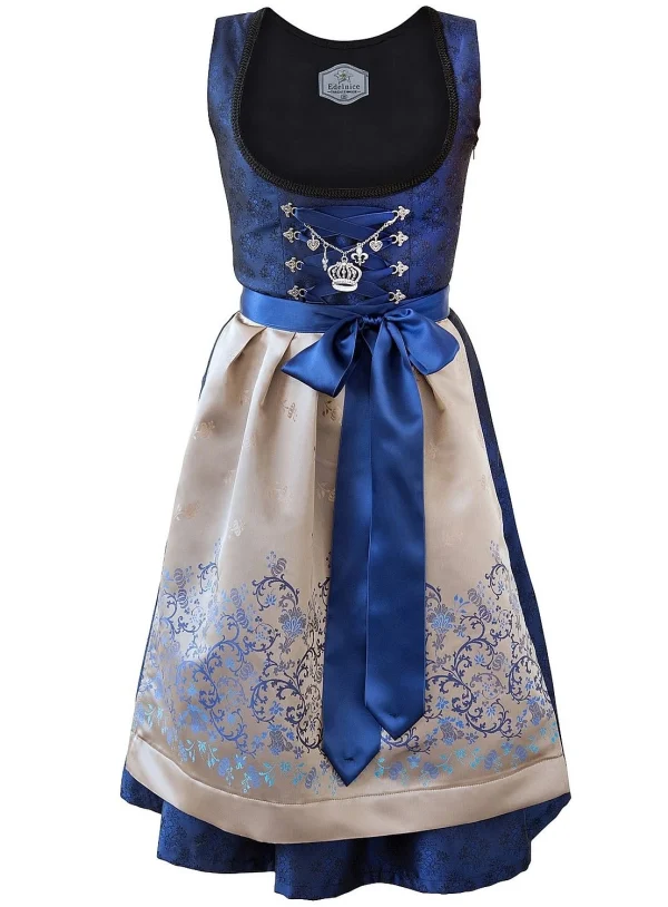 Edelnice Midi Dirndl 2-teilig In Blau, Gold 1