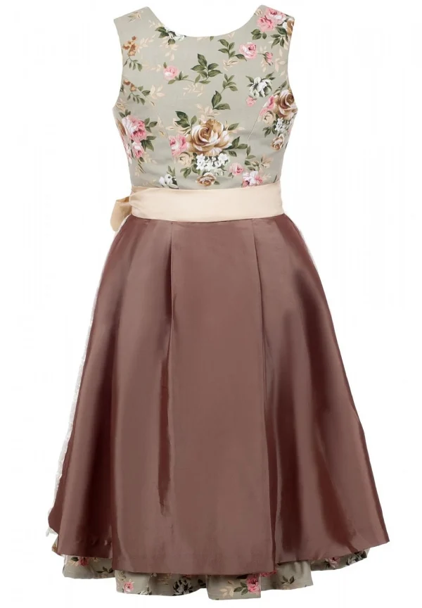 Edelnice Midi Dirndl 2-teilig In Creme, Grün 3