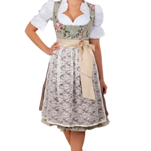 Edelnice Midi Dirndl 2-teilig In Creme, Grün 15