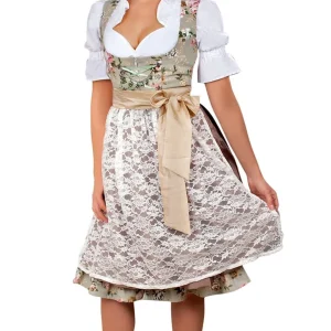 Edelnice Midi Dirndl 2-teilig In Creme, Grün 19