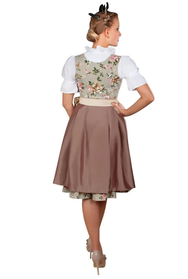 Edelnice Midi Dirndl 2-teilig In Creme, Grün 8