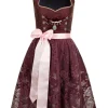 Edelnice Midi Dirndl 2-teilig Stella In Bordeaux 22