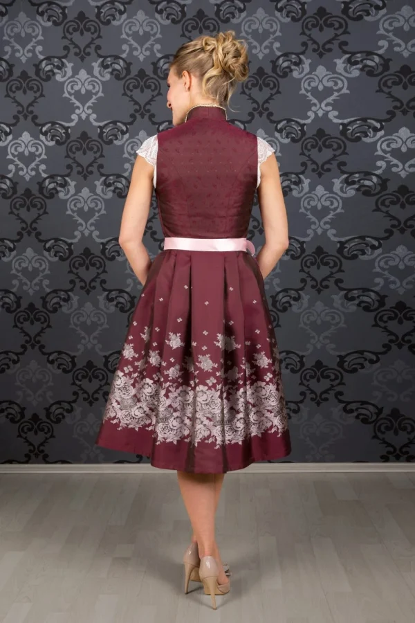 Edelnice Midi Dirndl 2-teilig Stella In Bordeaux 4