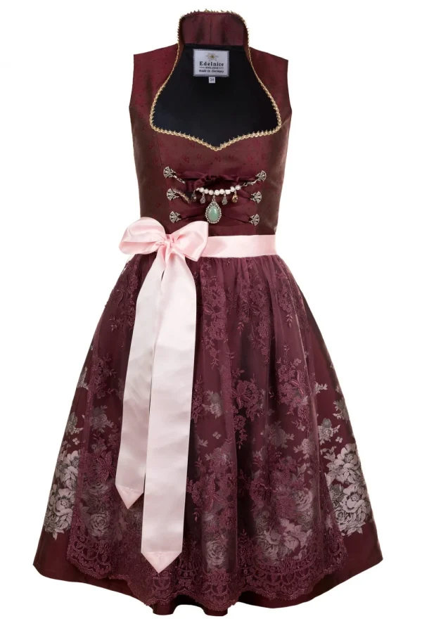 Edelnice Midi Dirndl 2-teilig Stella In Bordeaux 1