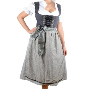 Edelnice Midi Dirndl 3-teilig In Anthrazit 11