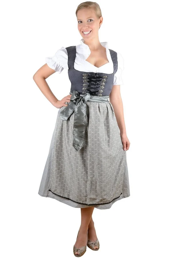 Edelnice Midi Dirndl 3-teilig In Anthrazit 4