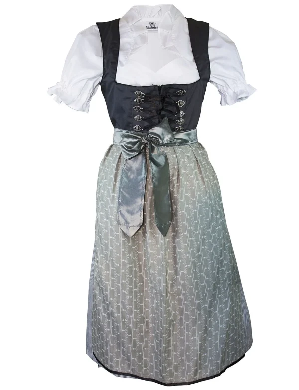 Edelnice Midi Dirndl 3-teilig In Anthrazit 1