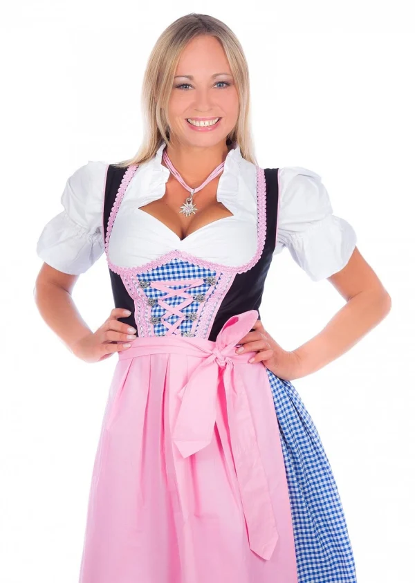 Edelnice Mini Dirndl 3-teilig In Blau, Rosa, Schwarz 4