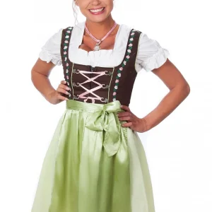 Edelnice Mini Dirndl 3-teilig In Grün, Pink 16