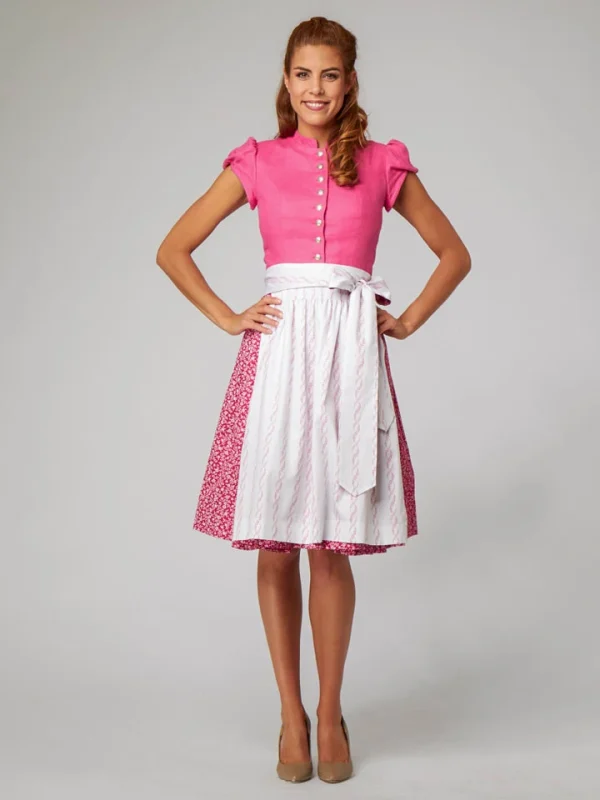 LENI VON CS Midi-Dirndl “Julchen” In Pink/ Weiß 1