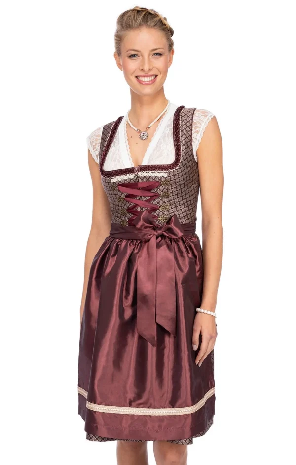 MarJo Mini Dirndl 2tlg. 58cm KÄTHE Burgund Gold 9