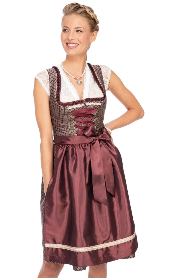 MarJo Mini Dirndl 2tlg. 58cm KÄTHE Burgund Gold 10