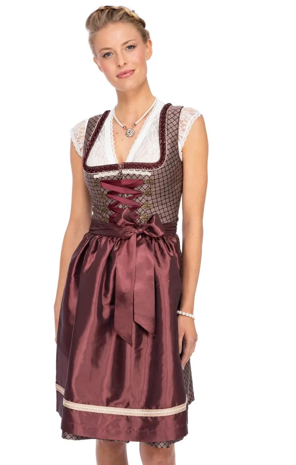 MarJo Mini Dirndl 2tlg. 58cm KÄTHE Burgund Gold 11