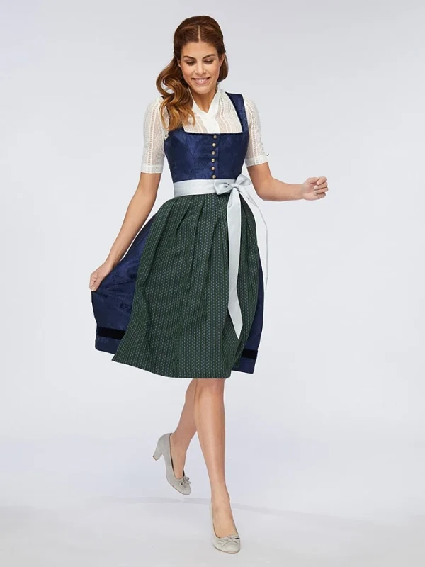 Schmuckstück By Alpenherz Dirndl “Antonia” In Dunkelblau/ Dunkelgrün 5