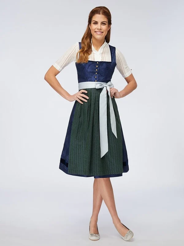 Schmuckstück By Alpenherz Dirndl “Antonia” In Dunkelblau/ Dunkelgrün 1