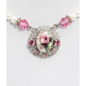 Schuhmacher Collier 1799 Blumenanhänger, Rosa 6