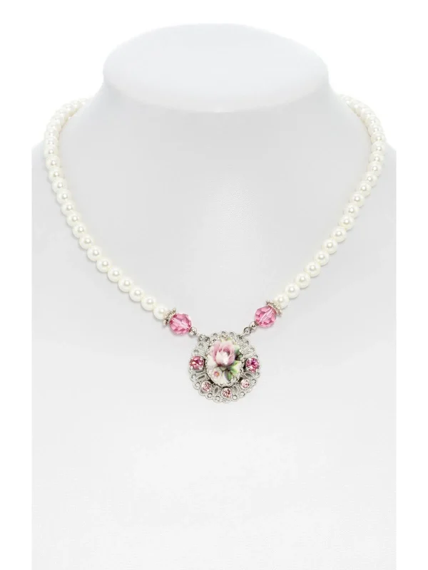 Schuhmacher Collier 1799 Blumenanhänger, Rosa 1