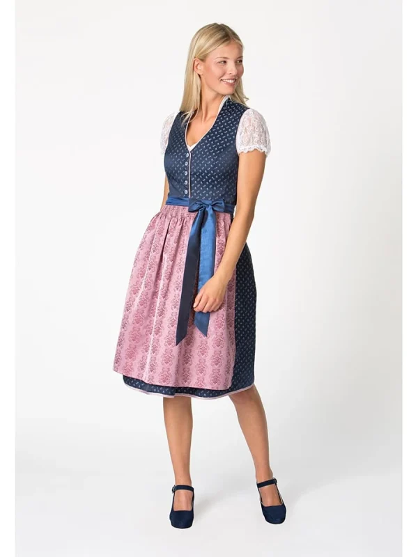 Stockerpoint Dirndl “Cynthia” In Dunkelblau/ Rosa 3