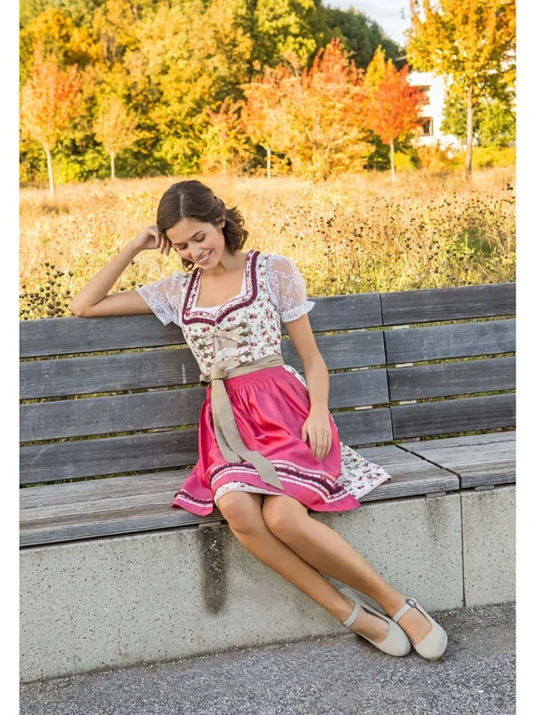 Stockerpoint Dirndl “Isadora” In Weiß/ Pink 8