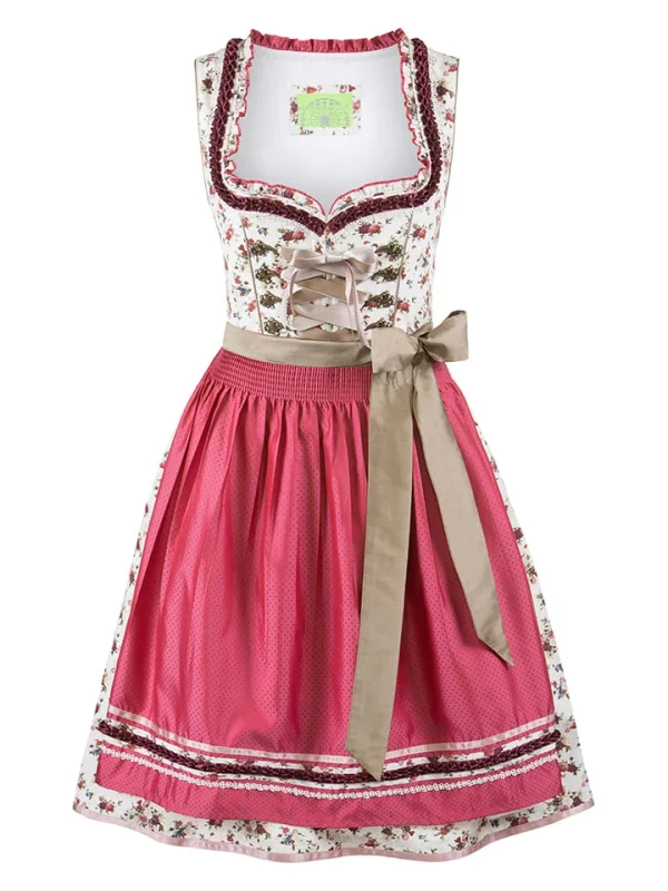 Stockerpoint Dirndl “Isadora” In Weiß/ Pink 1