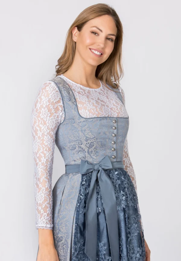 Stockerpoint Langes Dirndl “Sidonia” In Rauchblau 6