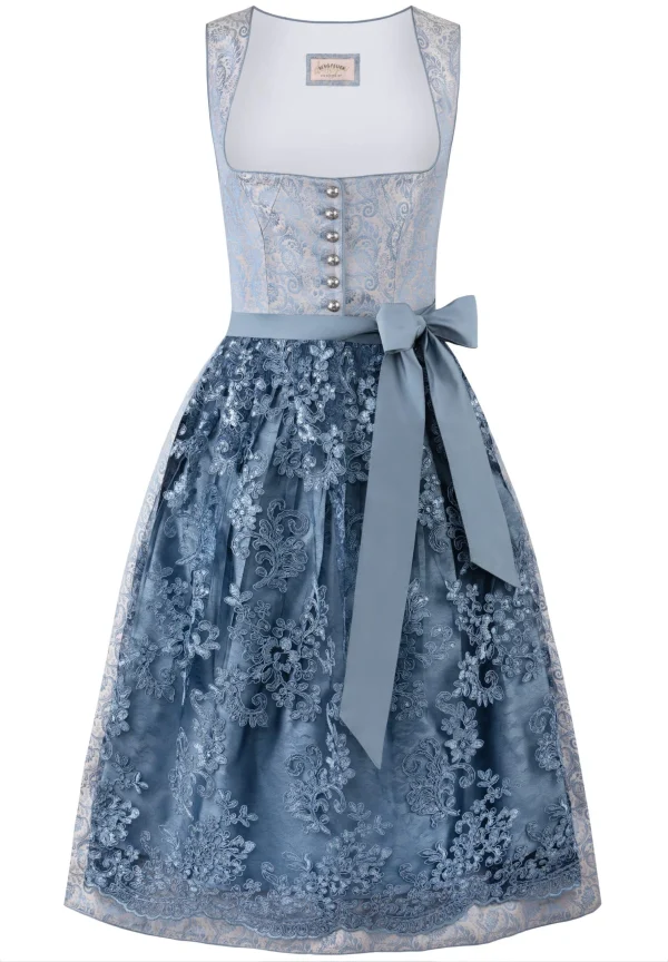 Stockerpoint Langes Dirndl “Sidonia” In Rauchblau 1