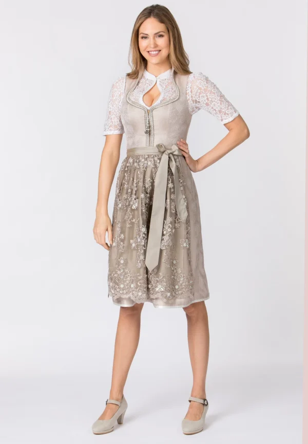 Stockerpoint Midi Dirndl “Adriene” In Taupe 3