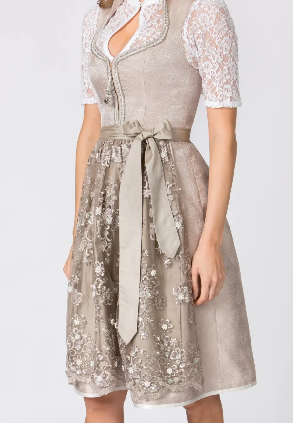 Stockerpoint Midi Dirndl “Adriene” In Taupe 5